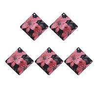 Ambientador colgante de flores para coche, paquete de 5 hojas colgantes perfumadas para automóvil, hogar, decoración interior de robo, estilo negro