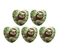 Ambientador colgante de incienso, con diseño de perezosos, paquete de 5 hojas colgantes perfumadas para automóvil, hogar, decoración interior de automóvil, forma de amor, estilo blanco