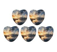 Ambientador colgante de incienso para automóvil, paquete de 5 hojas colgantes perfumadas para automóvil, hogar, decoración interior de automóvil, forma de amor, estilo gris