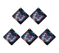 Ambientador colgante de mariposa y estrellas para coche, 5 unidades, hojas colgantes perfumadas para coche, hogar, decoración interior de automóvil, rombos, estilo negro