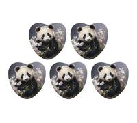 Ambientador colgante de panda con flores para coche, paquete de 5 hojas colgantes perfumadas para automóvil, hogar, decoración interior de automóvil, forma de amor, estilo gris