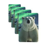 Ambientador colgante para coche, 4 unidades, con tarjetas perfumadas, ambientador de larga duración, diseño de aurora boreal, oso polar, para hombre y mujer.