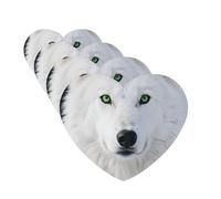 Ambientador colgante para coche, 4 unidades, con tarjetas perfumadas, ambientador de larga duración, diseño de lobo blanco con ojos verdes, para hombre y mujer.