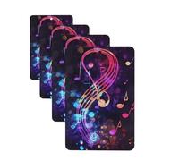Ambientador colgante para coche, 4 unidades, con tarjetas perfumadas, de larga duración, con notas musicales y galaxia colorida, para hombres y mujeres.