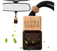 Ambientador colgante para coche, botella difusora de vidrio recargable de 8 ml, colgante de perfume vacío con cuerda para espejo retrovisor, botella cuadrada negra de de aromaterapia para el