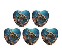 Ambientador colgante para coche, diseño de tortugas marinas, 5 unidades, hojas colgantes perfumadas para automóvil, hogar, decoración interior de automóvil, forma de amor, estilo blanco