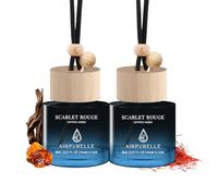 Ambientador colgante para coche, paquete de 2 ambientadores - Difusor de aceite de fragancia ámbar azafrán para coche, más de 45 días de fragancia de larga duración, dos 0.27 onzas líquidas, fabricado