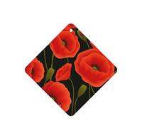 Ambientador con estampado de flores de amapola, 10 unidades, hojas de ambientador con cuerda para coche y hogar