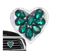 Ambientador con forma de corazón para ventilación de coche,Ambientador con clip de ventilación para coche,Clip de fragancia para ventilación de coche, corazón de amor con diamantes de imitación - Ambi