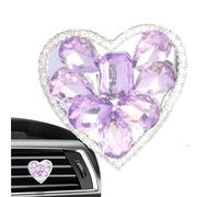 Ambientador con forma de corazón para ventilación de coche,Ambientador con clip de ventilación para coche,Clip de fragancia para ventilación de coche, corazón de amor con diamantes de