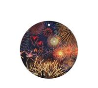 Ambientador de aire con estampado de fuegos artificiales, 10 unidades, hojas de ambientador con cuerda para coche y hogar