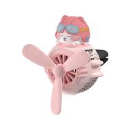 Ambientador de Aire del Coche Piloto Salida de Aire del Coche Hélice Creativa Ventilador Giratorio Aspa Difusor de Aire del Coche Tira Decorativa de la Fragancia del Coche 2 Piezas Fragancia (Rosa)