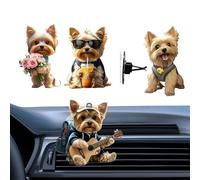 Ambientador de aire para coche, 2D acrílico en forma de perro con sólido, 4 unidades de linda figura de perro para coche, para camiones, remolques, aire acondicionado, hogar, cocina, interior