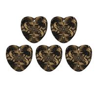 Ambientador de aire para coche, con patrón negro y dorado, 5 unidades de hojas colgantes perfumadas para automóvil, hogar, decoración interior de automóvil, forma de amor, estilo blanco