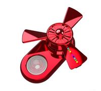 Ambientador de aire para coche, con perfume, USB, decoración de molino de viento, RGB de siete colores, efectos de iluminación dinámicos para la lámpara interior del vehículo, color negro (rojo)