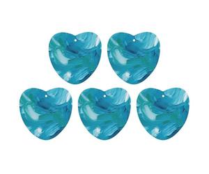 Ambientador de aire para coche, con textura de pintura al óleo, color azul, 5 unidades de hojas colgantes perfumadas para automóvil, hogar, decoración interior de automóvil, forma de amor, estilo