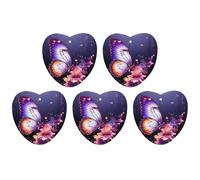 Ambientador de aire para coche, diseño de mariposa morada, 5 unidades, hojas colgantes perfumadas para automóvil, hogar, decoración interior de automóvil, forma de amor, estilo blanco