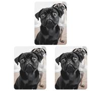 Ambientador de aire para coche, diseño de perro carlino negro, paquete de 3 hojas colgantes perfumadas para coche, hogar, decoración interior de automóviles