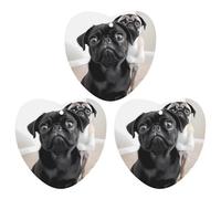 Ambientador de aire para coche, diseño de perro carlino negro, paquete de 3 hojas colgantes perfumadas para coche, hogar, decoración interior de automóviles
