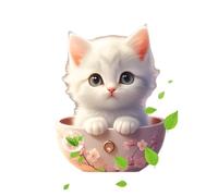 Ambientador De Ambiente En Forma De Dibujos Animados Para Coche, Ventilación De Coche Para Ambientador De Gatos - Difusor De Aromaterapia Para Coche Con Forma De Gato Adorable Con Olor A Mar - Difusor