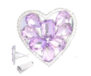 Ambientador de clip con de corazón de amor - Perfume para rejilla de ventilación de coche con brillantes brillantes brillantes - Decoración para el hogar del coche para las mujeres que conducen