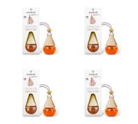 Ambientador de Coche Ámbar Zen - Fortaleza (Ámbar & Cedro) | Pack de 4 Unidades | Aroma Amaderado con Cardamomo y Pino | Estilo Zen, Intenso y Duradero