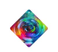 Ambientador de coche colorido con estampado en espiral de arco iris, 10 hojas colgantes perfumadas para coche