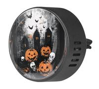 Ambientador de coche con clips de ventilación para Halloween, calabaza, murciélagos, tumbas, difusor de aceites esenciales de aromaterapia, 2 unidades
