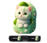 Ambientador de coche con diseño de animales, clip de ventilación para ambientador de gato - Difusor de aromaterapia para coche con forma de gato encantador con olor a mar | Accesorios interiores autom