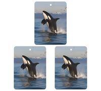 Ambientador de coche con diseño de ballena asesina, 3 unidades, tarjetas perfumadas para colgar, lindo té, ambientadores de coche de larga duración para mujeres y hombres, ambientador natural con