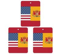 Ambientador de coche con diseño de bandera de Estados Unidos de España, 3 unidades, tarjetas perfumadas, lindas tarjetas aromáticas blancas de larga duración, para mujeres y hombres, ambientador