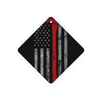 Ambientador de coche con diseño de bandera de línea roja con diseño de hacha de bombero, 10 unidades, hojas colgantes perfumadas para coche