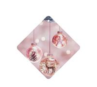 Ambientador de coche con diseño de bola de Navidad rosa, 10 hojas perfumadas para colgar