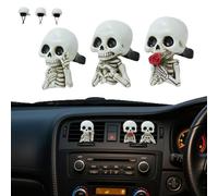 Ambientador de coche con diseño de calavera, 3 unidades, decoración para rejilla de ventilación, accesorios góticos para el coche, fácil montaje para fragancia de coche, para papá y mamá