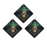 Ambientador de coche con diseño de calavera pirata, 3 unidades, tarjetas perfumadas, lindas tarjetas perfumadas, color gris, de larga duración, para mujeres y hombres, ambientador natural con cordón
