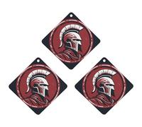 Ambientador de coche con diseño de casco espartano rojo, 3 unidades, tarjetas perfumadas, lindas tarjetas aromáticas blancas de larga duración, para mujeres y hombres, ambientador natural con cordón