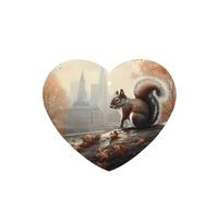 Ambientador de coche con diseño de corazón en forma de corazón WZYWHJ con estampado de ardilla gris, 6 piezas