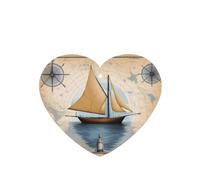 Ambientador de coche con diseño de corazón en forma de WZYWHJ con diseño de velero, 6 piezas