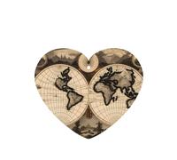 Ambientador de coche con diseño de corazón WZYWHJ vintage con diseño de mapa del viejo mundo, 6 piezas