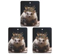 Ambientador de coche con diseño de corona con erizo, tarjetas perfumadas para colgar, bonitos ambientadores negros de larga duración, para mujeres y hombres, ambientador natural con cordón para