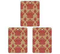 Ambientador de coche con diseño de corona roja, 3 unidades, tarjetas perfumadas, lindas tarjetas aromáticas blancas de larga duración, para mujeres y hombres, ambientador natural con cordón para