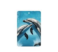 Ambientador de coche con diseño de delfines en el amor, 10 hojas perfumadas para colgar