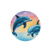 Ambientador de coche con diseño de delfines en el amor, 10 hojas perfumadas para colgar