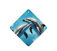 Ambientador de coche con diseño de delfines en el amor, 10 hojas perfumadas para colgar