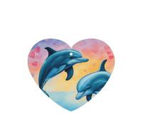 Ambientador de coche con diseño de delfines en el amor, 10 hojas perfumadas para colgar