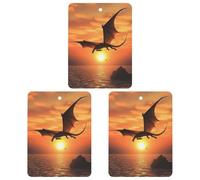 Ambientador de coche con diseño de dragón volador, 3 unidades, tarjetas perfumadas, lindas tarjetas aromáticas negras de larga duración, para mujeres y hombres, ambientador natural con cordón para