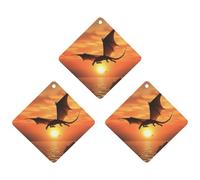 Ambientador de coche con diseño de dragón volador, 3 unidades, tarjetas perfumadas, lindas tarjetas perfumadas, color gris, de larga duración, para mujeres y hombres, ambientador natural con cordón