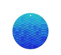 Ambientador de coche con diseño de escamas de pez sirena azul océano, 10 piezas, hojas de ambientador con cuerda para coches y hogar