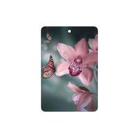 Ambientador de coche con diseño de flores de orquídea y mariposas, suave, con impresión de primavera, 10 hojas perfumadas para colgar