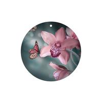 Ambientador de coche con diseño de flores de orquídea y mariposas, suave, con impresión de primavera, 10 hojas perfumadas para colgar
